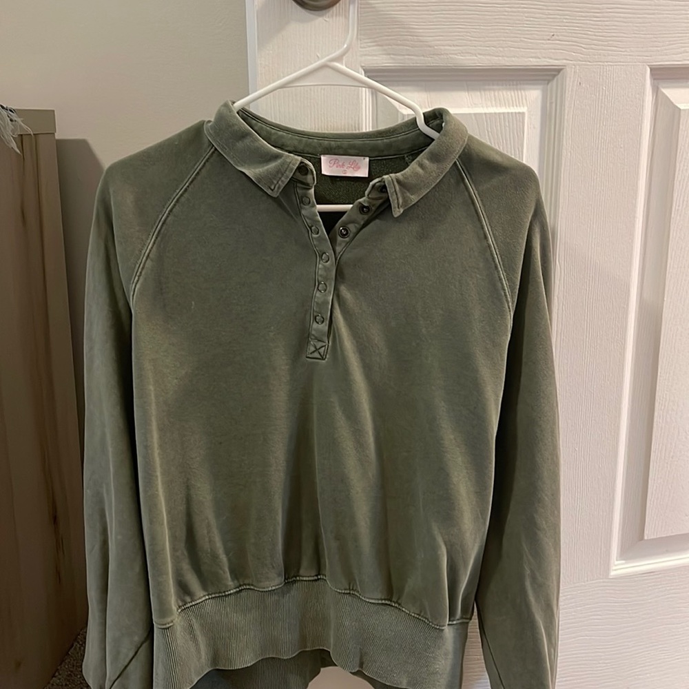 Pink Lily army green shacket
